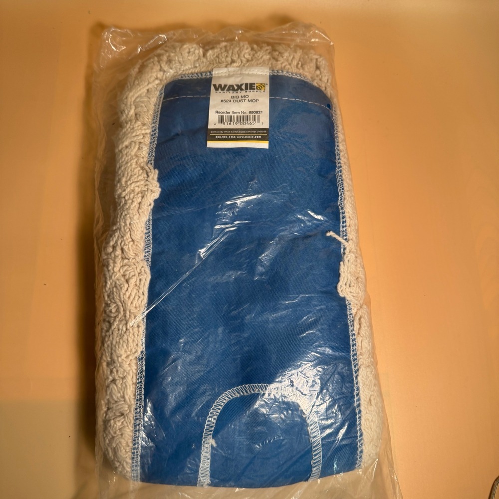Waxie Big Mo #524 Dust Mop Blue Backing 650821 Sanitary Supply Cleaning Refill